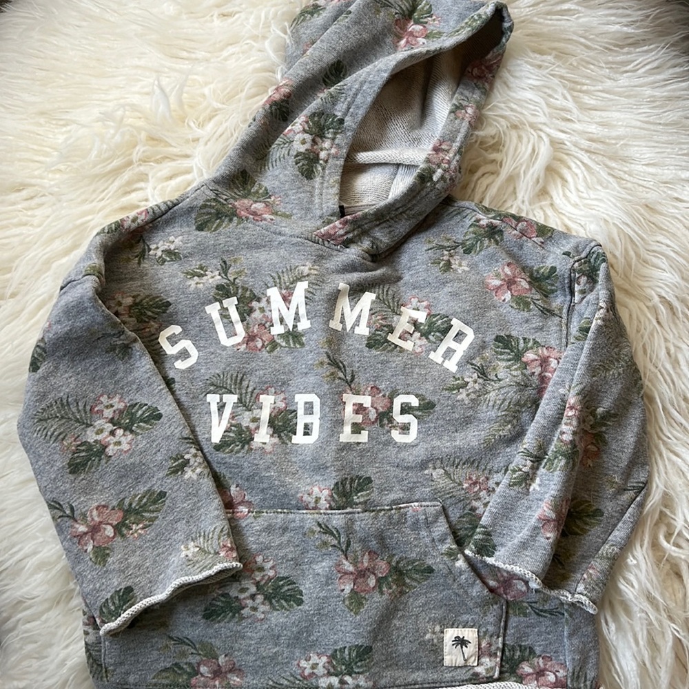 Toddler girls pullover “Summer Vibes” hoodie